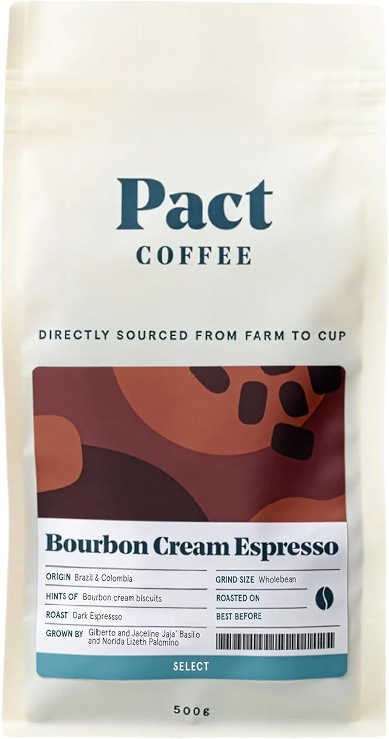 Pact Bourbon Cream Espresso, 500g, Wholebean, Dark Roast, Ethically Sourced, Freshly Roasted, Whole…