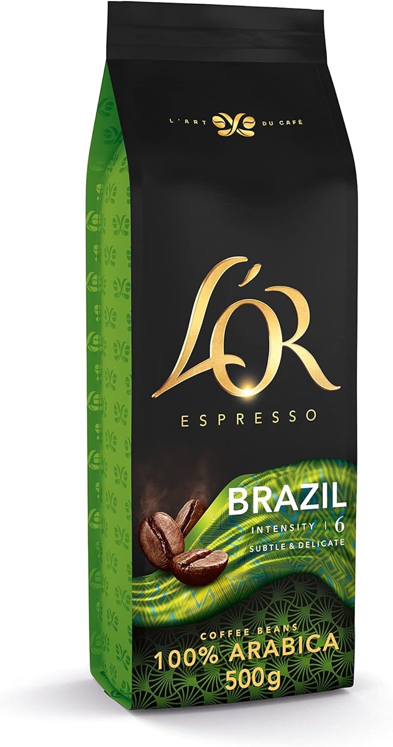 L'OR Espresso Brazil Coffee Beans 500G Intensity 6 100% Arabica