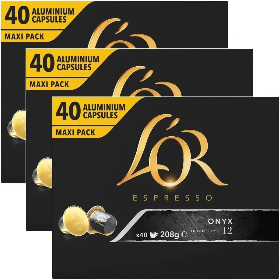 L'Or Espresso Coffee Onyx Intensity 12 - Nespresso* Compatible Aluminium Coffee Capsules - 3 Packs …