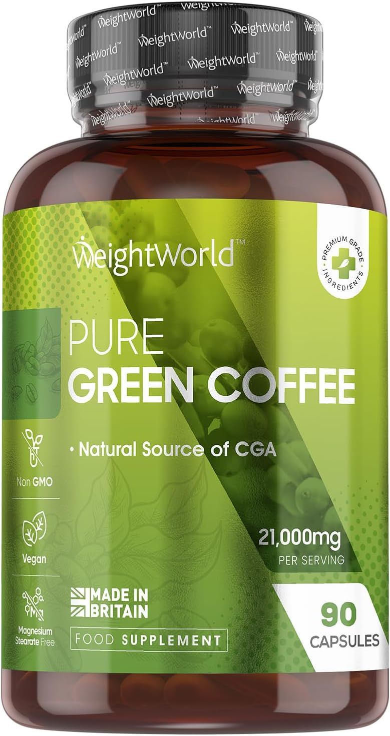 Pure Green Coffee Capsules | 21,000mg per Serving | 90 Unroasted Green Coffee Capsules | Vegan | Na…