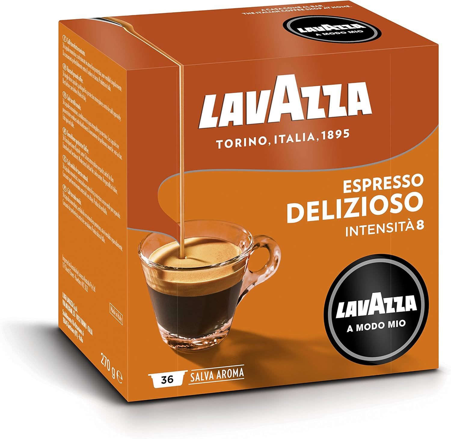 Lavazza, A Modo Mio Delizioso, Coffee Pods Espresso , 100% Arabica, 36 capsules