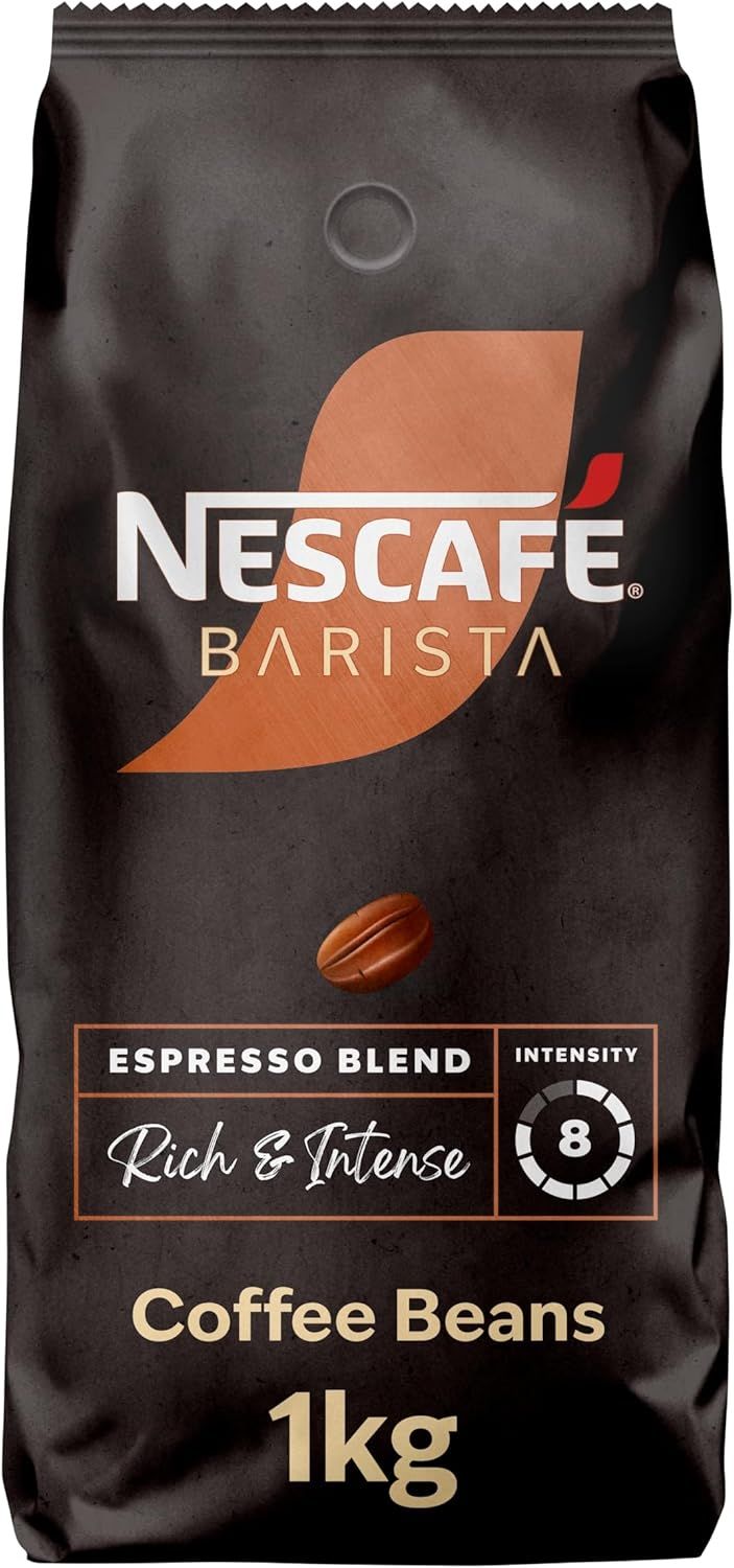 NESCAFÉ BARISTA Espresso Blend Coffee Beans, Medium Roast, 8/10 Intensity, 1kg