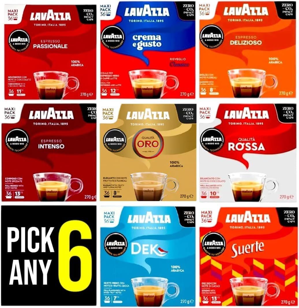 Lavazza A Modo Mio Coffee Pods PICK ANY 6 from 5+ Flavours Inc. Crema e Gusto Classico, Delizioso, …