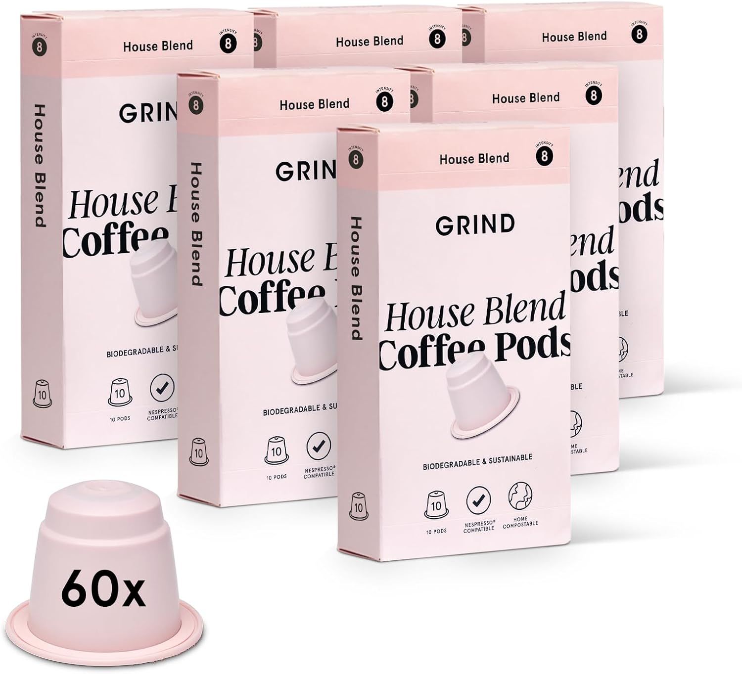 Grind House Blend Coffee Pods – Pack of 60 Biodegradable Capsules – 100% Arabica – Nespresso® Origi…