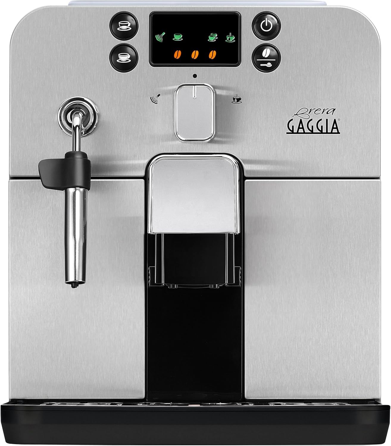 Gaggia Brera Fully Automatic Bean to Cup Espresso Coffee Machine and Cappuccino Maker, Silver and B…