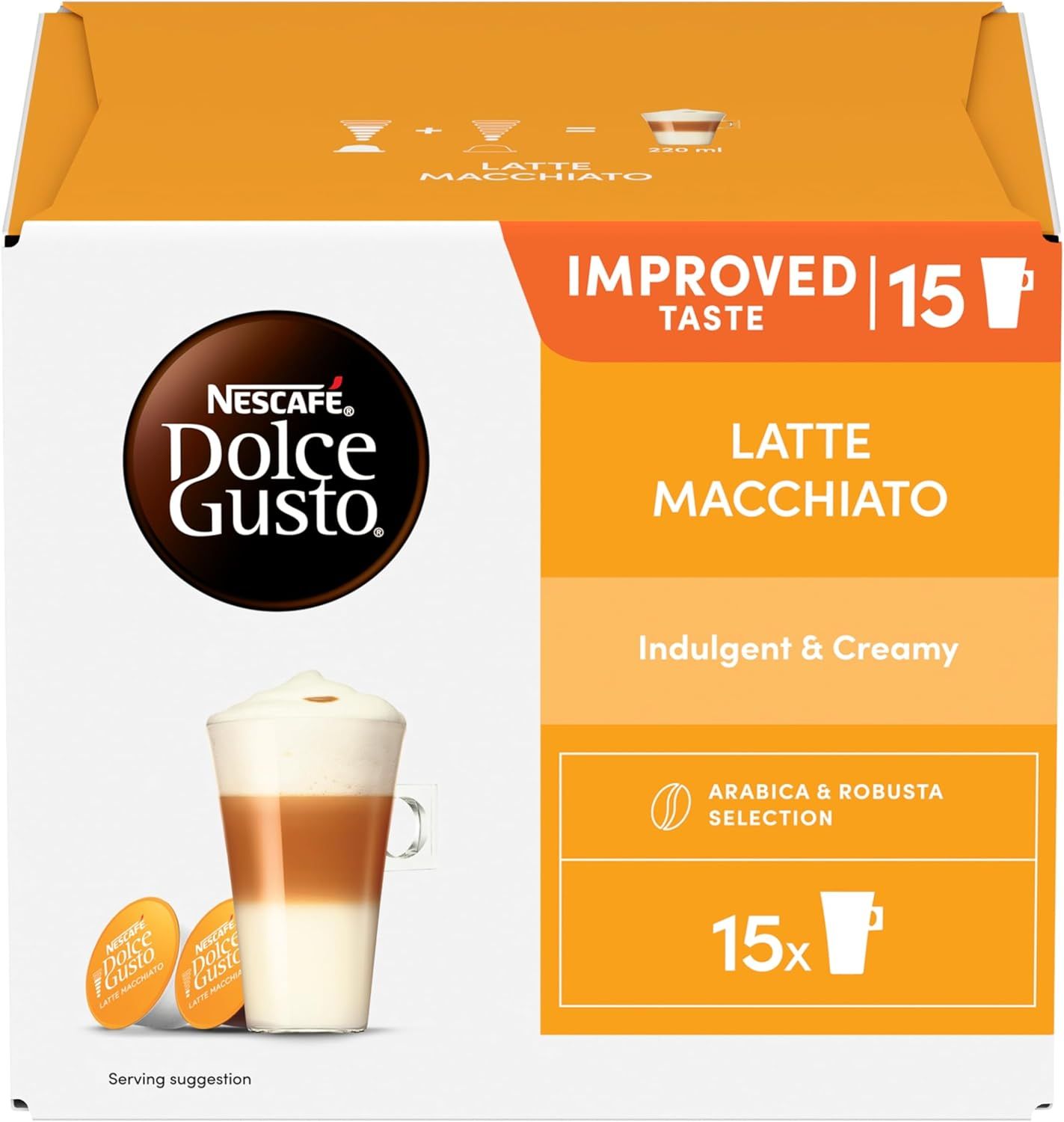 NESCAFÉ Dolce Gusto Latte Macchiato Coffee Pods (Pack of 3, Total 90 Capsules)