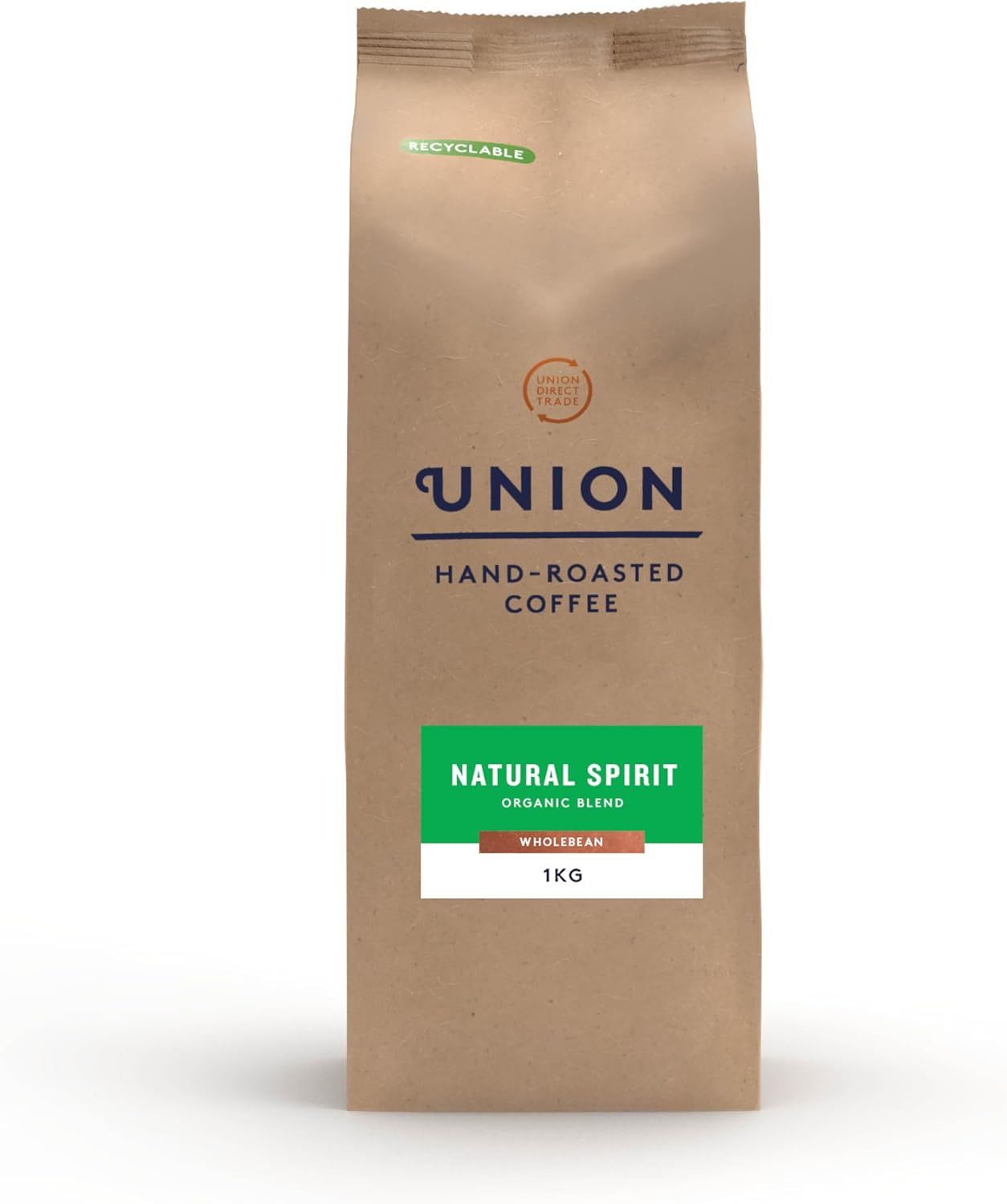 Union Hand Roasted Coffee Organic Natural Spirit Blend Wholebean, 1kg