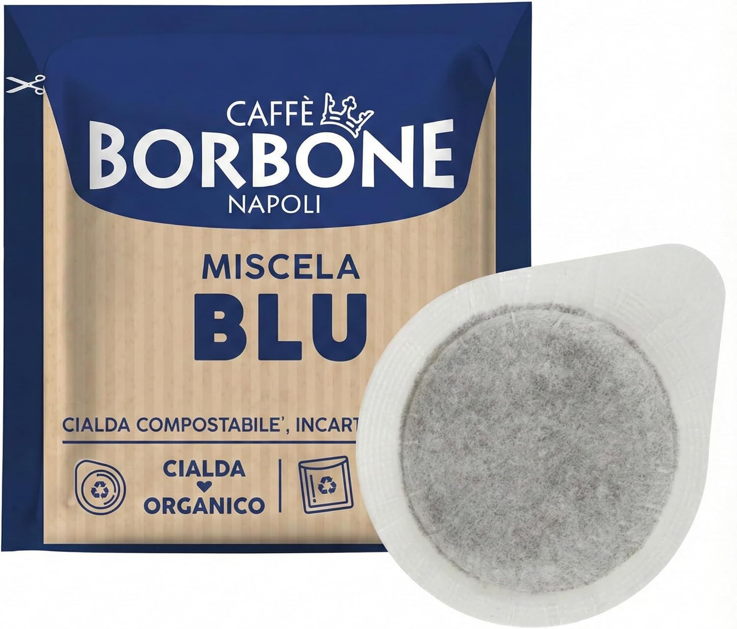 Caffè Borbone Coffee Compostable Pods, Recyclable Wrapping, Blue Blend - 150 Pods - ESE System