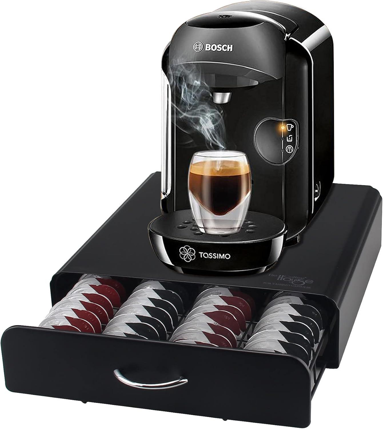 Tassimo Pod Holder | 64pcs | T-Disc Coffee Capsules | Bosch Tassimo Stand &amp; Pod Storage Drawer | An…