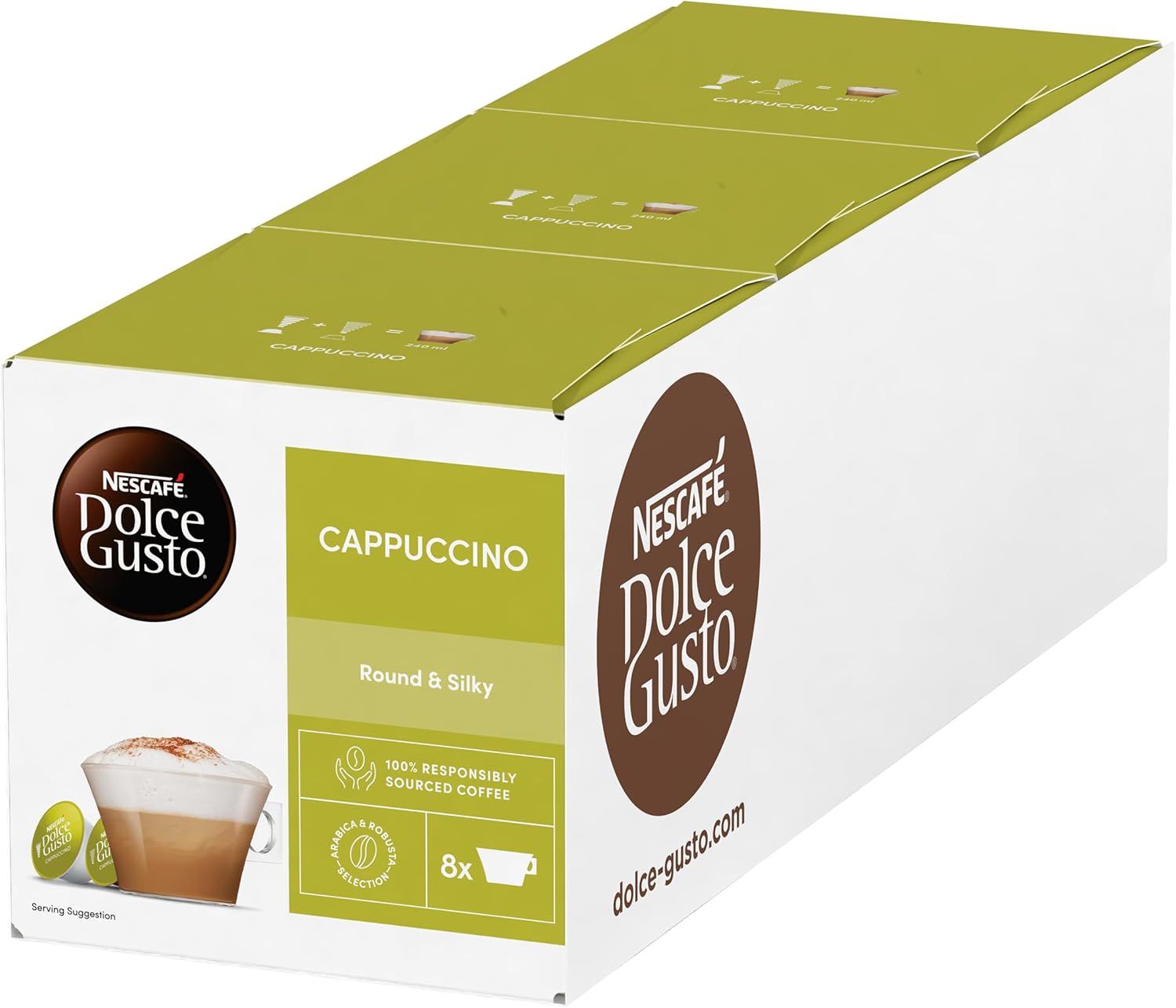 NESCAFÉ Dolce Gusto Cappuccino Coffee Pods (Total 24 Servings)