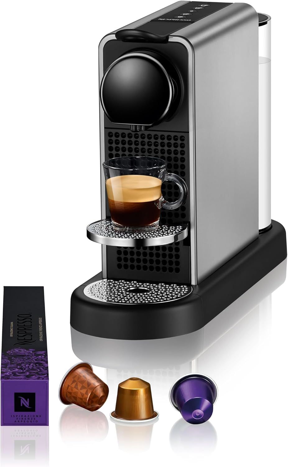 Nespresso, Coffee Maker, Citiz Platinum, Original System, Titan Color (Includes Gift Coffee)