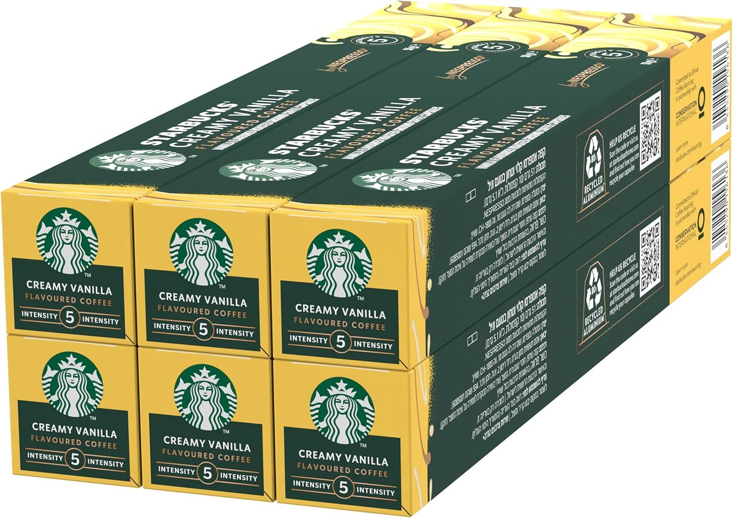 STARBUCKS Creamy Vanilla Flavoured Coffee by Nespresso, Blonde Roast, Coffee Capsules 6 x 10 (60 Ca…