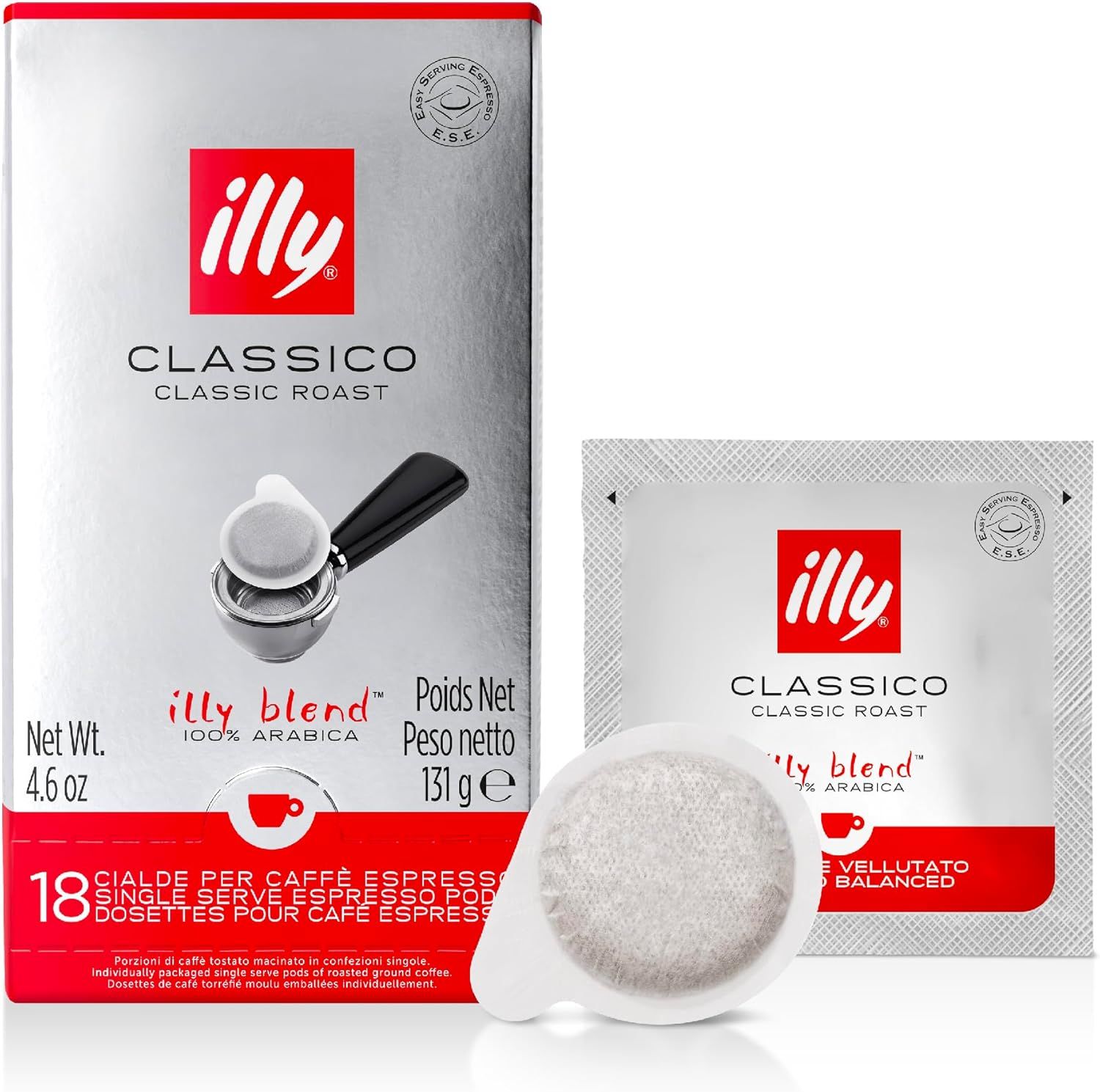 illy - ESE Coffee Pods - Classico Medium Roast - 100% Arabica Coffee - Compatible with ESE Machines…