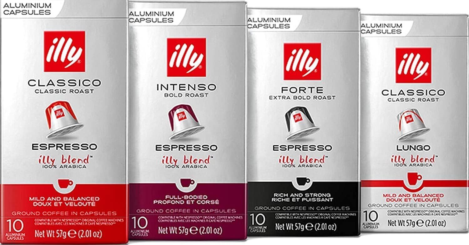 40 x ILLY Compatible * Aluminium Coffee Capsules in 4 Different Flavours - Classico, Forte, Intenso…