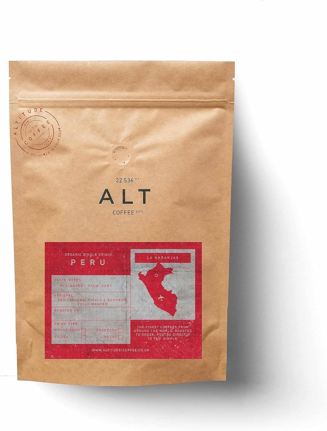 Altitude Coffee London - Peruvian Single Origin Specialty Coffee, Blackberry/Plum/Port, Whole Beans…