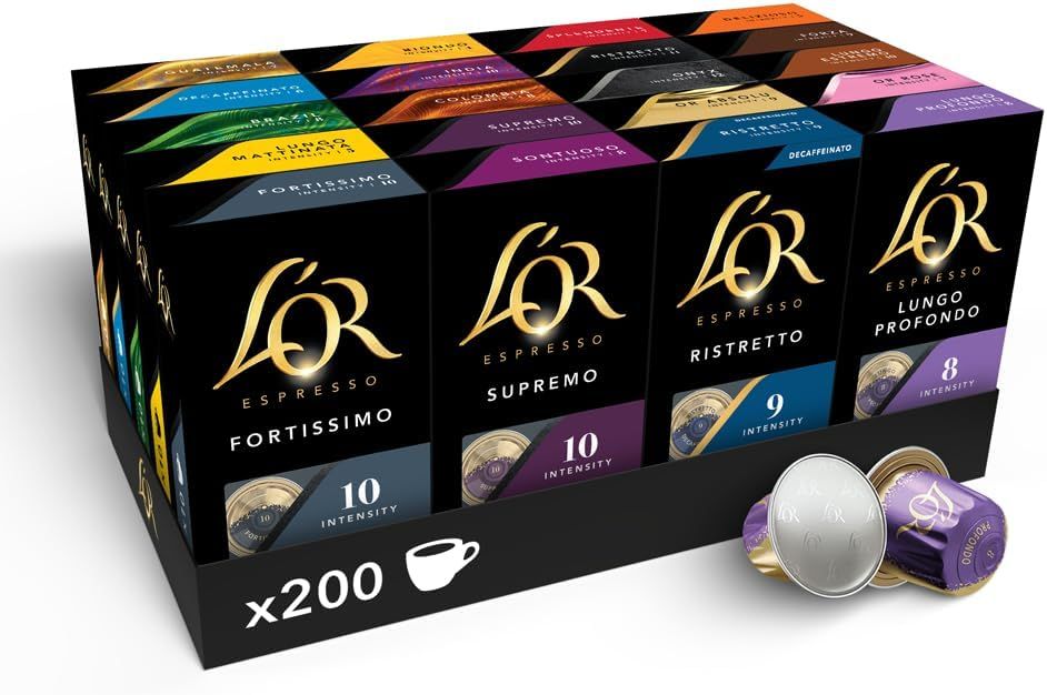 L'OR Grand Assortment Variety Bundle Coffee Pods x20 (Pack of 20, Total 200 Capsules) Nespresso®* C…