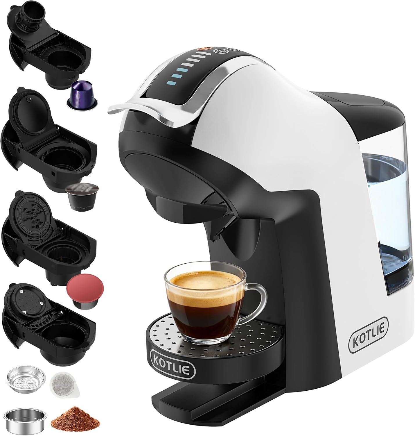 Upgrade 19 Bar 5in1 Espresso Capsule Coffee Machine for Nespresso/Dolce Gusto/LAVAZZA MIO/LOR Coffe…