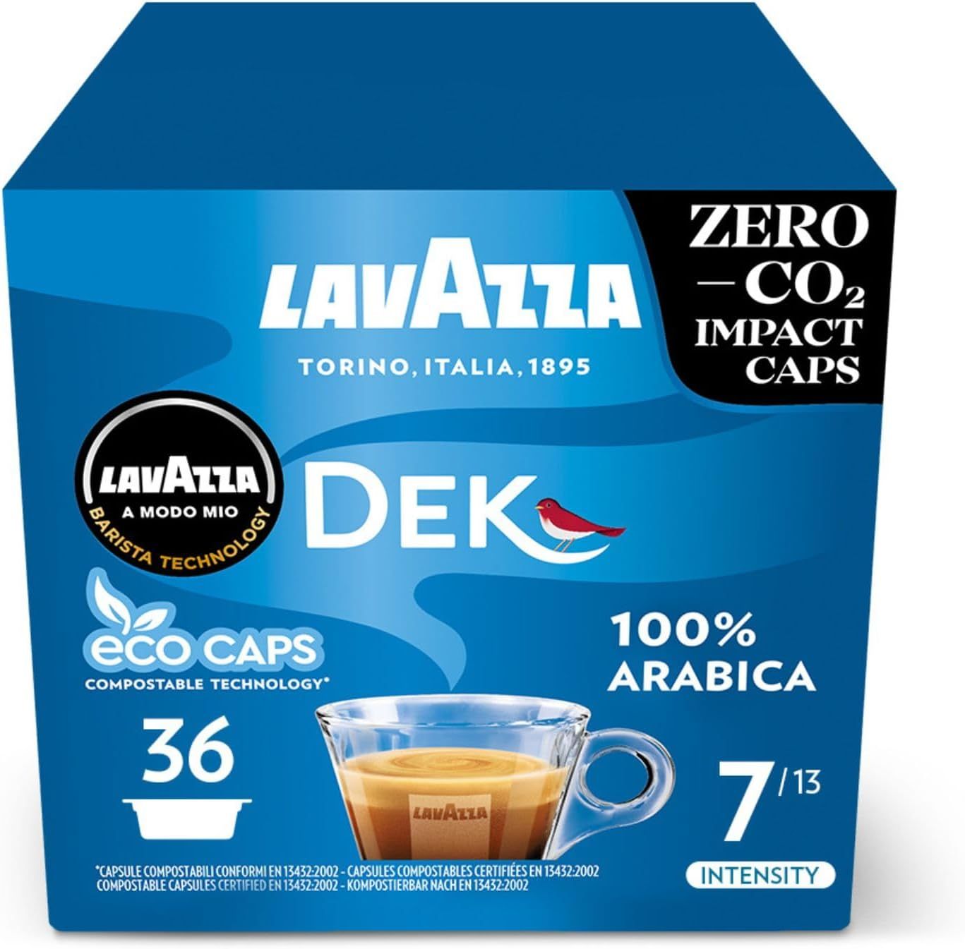 Lavazza, A Modo Mio Dek Cremoso Coffee Capsules, Decaffeinated Coffee Pods Espresso, 100% Arabica, …