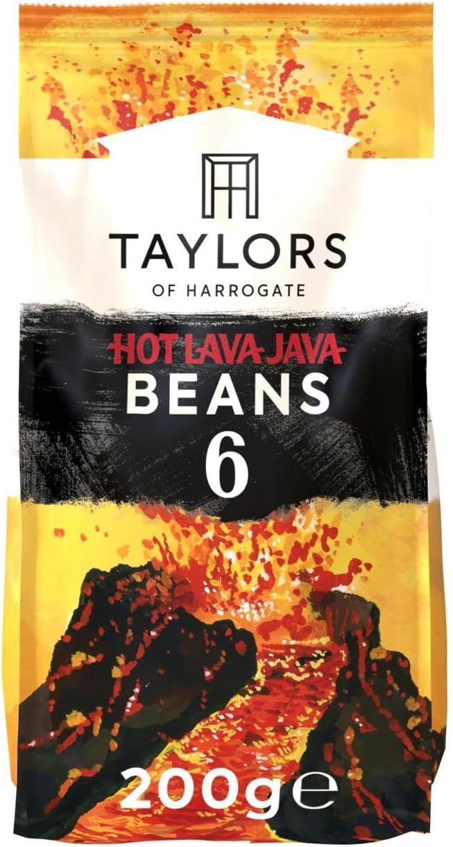 Taylors of Harrogate Hot Lava Java Coffee Beans, Roast 6, 200 g Bag (Pack of 1)