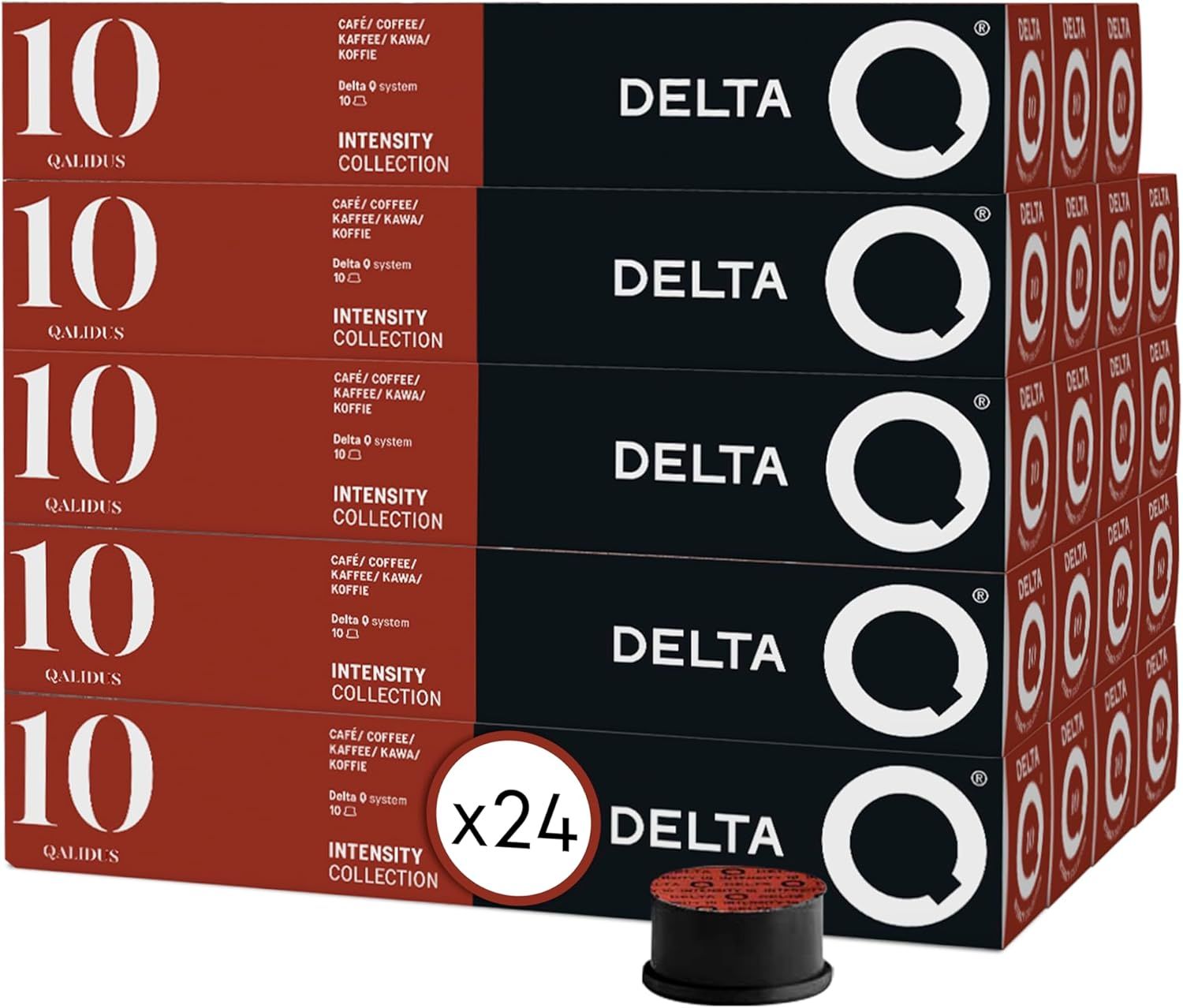 Delta Q Qalidus Ground Coffee Capsules - Intense Espresso with Caramel Notes (Pack 24 X 10 Units, T…