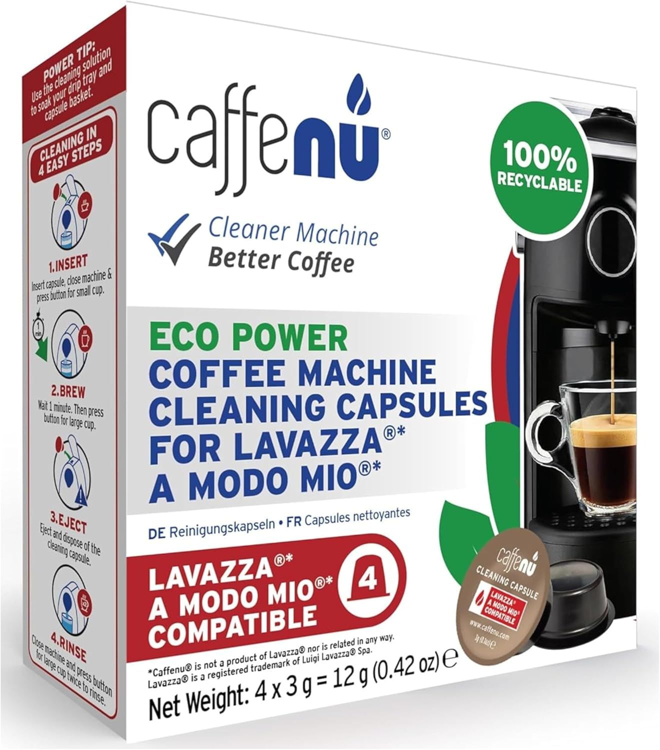 Caffenu Cleaning Capsules Compatible with Lavazza a Modo Mio 4 Compatible Lavazza Cleaning Pods. Co…