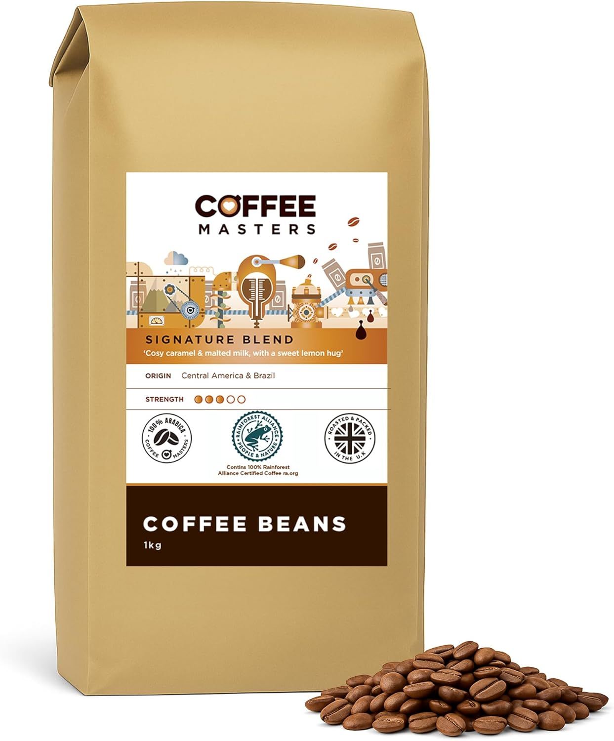 Coffee Masters Signature Blend Coffee Beans 1kg - 100% Arabica - Medium Roast Whole Bean Ideal for …