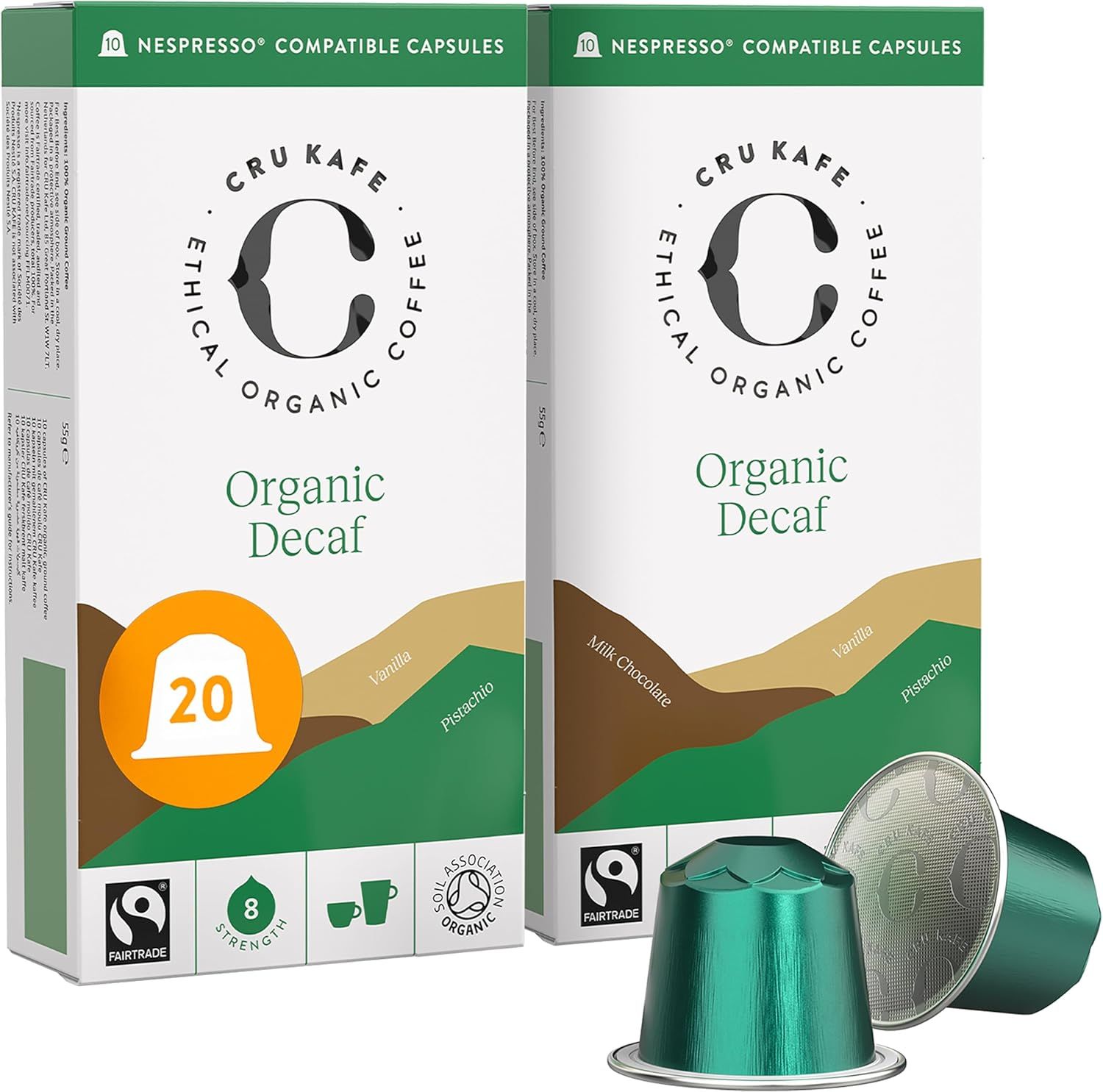 Cru Kafe Organic Decaf Espresso Single-Serve Organic Arabica Coffee Pods (20 Pods) Compatible with …