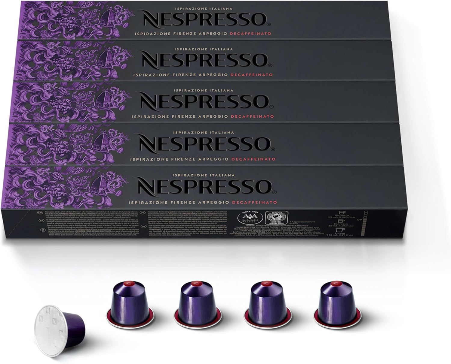 Nespresso Original Arpeggio Decaffeinato Coffee Pods 50 pack – Decaf Coffee Pods for Nespresso Orig…