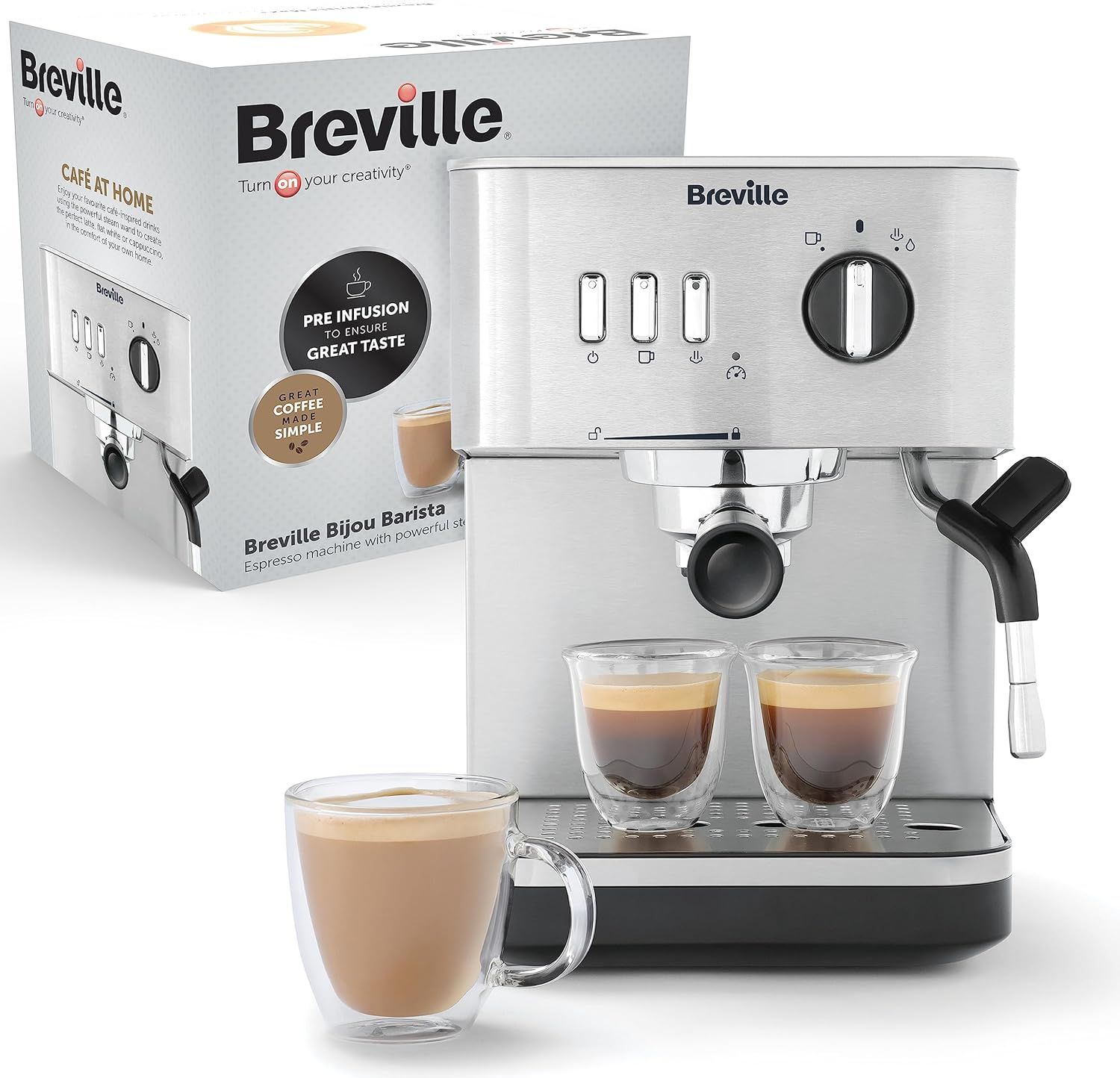 Breville Bijou Espresso Machine | Automatic and Manual Espresso, Cappuccino &amp; Latte Maker | 15 Bar …