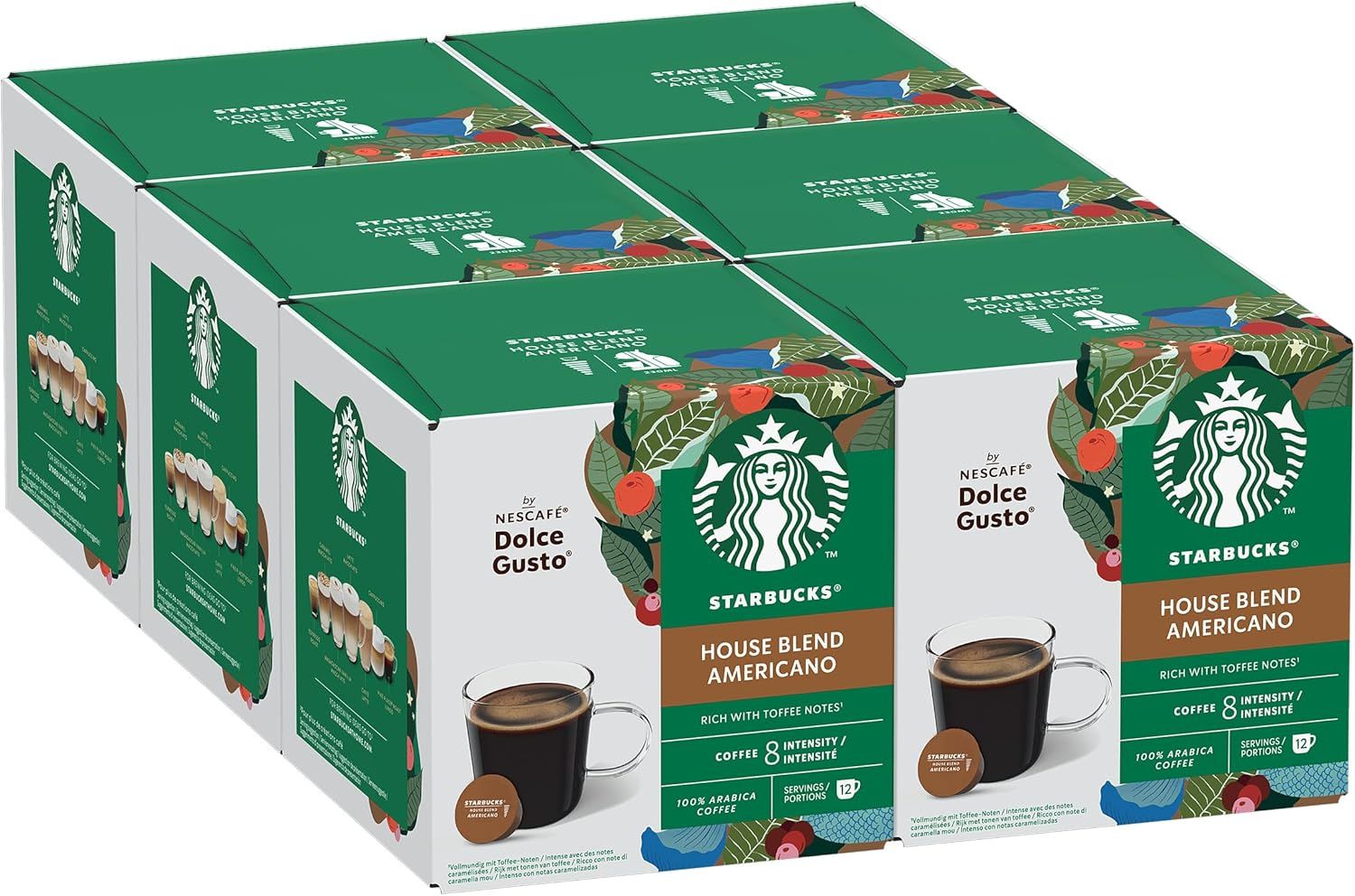 STARBUCKS Americano House Blend Medium Roast Coffee Pods by NESCAFÉ Dolce Gusto - 72 Coffee America…