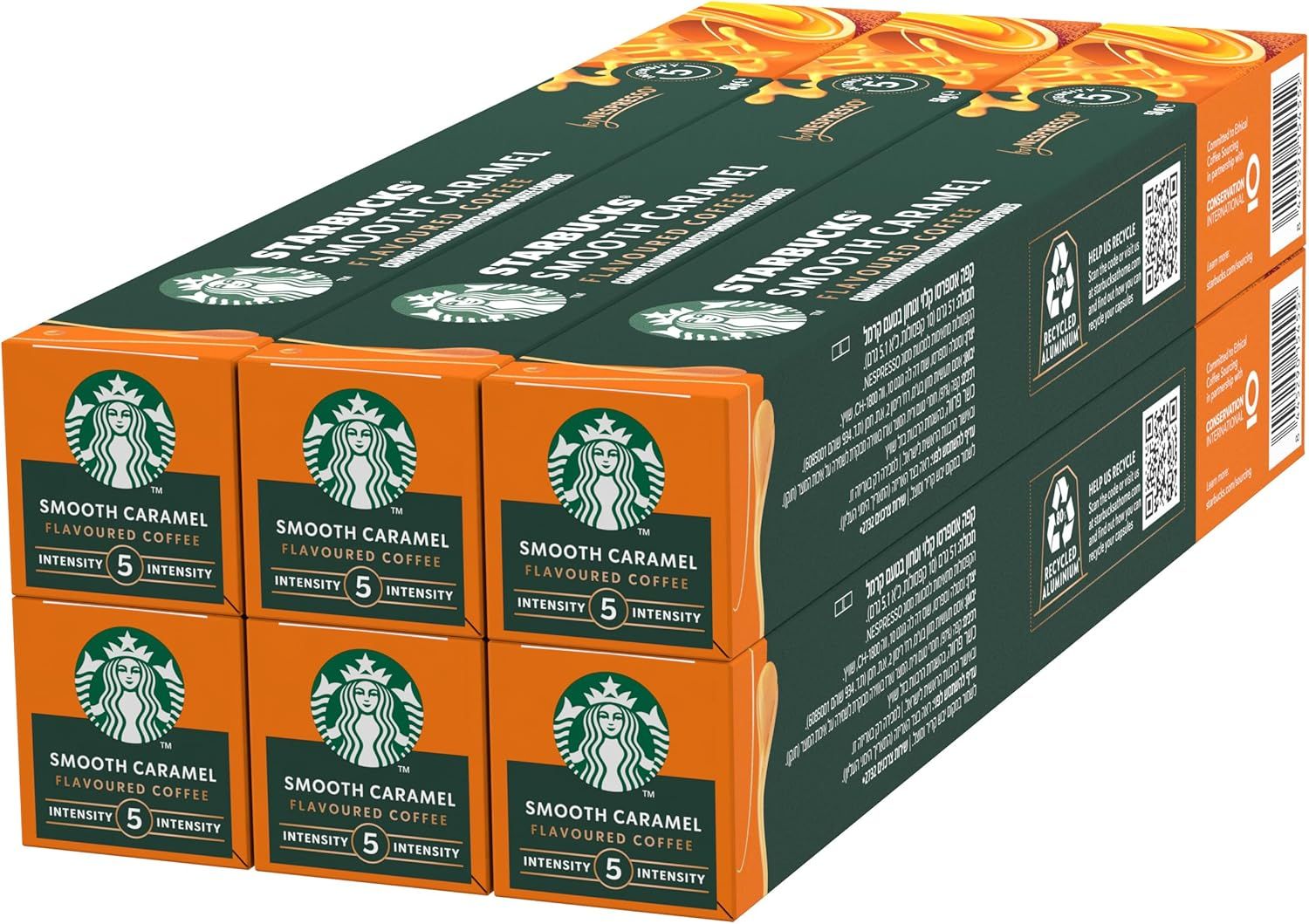 STARBUCKS Smooth Caramel Flavoured Coffee by Nespresso, Blonde Roast, Coffee Capsules 6 x 10 (60 Ca…