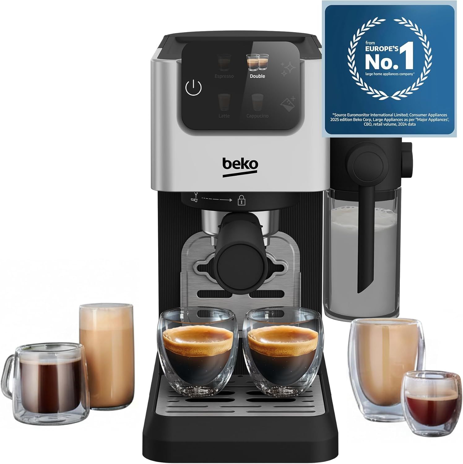 Beko CaffeExpertoTM CEP5304X Semi Automatic Espresso machine | Colour Touch Display | Integrated Mi…