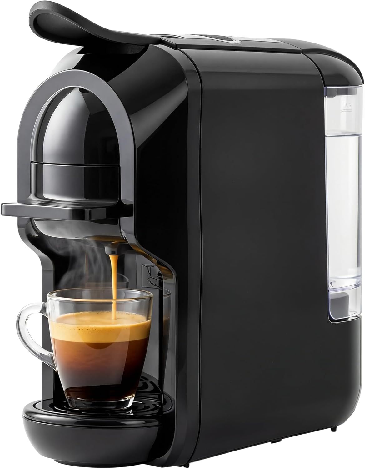 HOMCOM Pod Coffee Machine for Nespresso Original, Dolce Gusto Capsule and Ground Coffee, Small Semi…