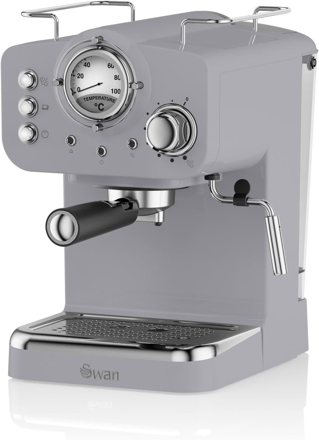 Swan SK22110GRN Retro Espresso Plastic Coffee Machine with Milk Frother, Steam Pressure Control, 1.…