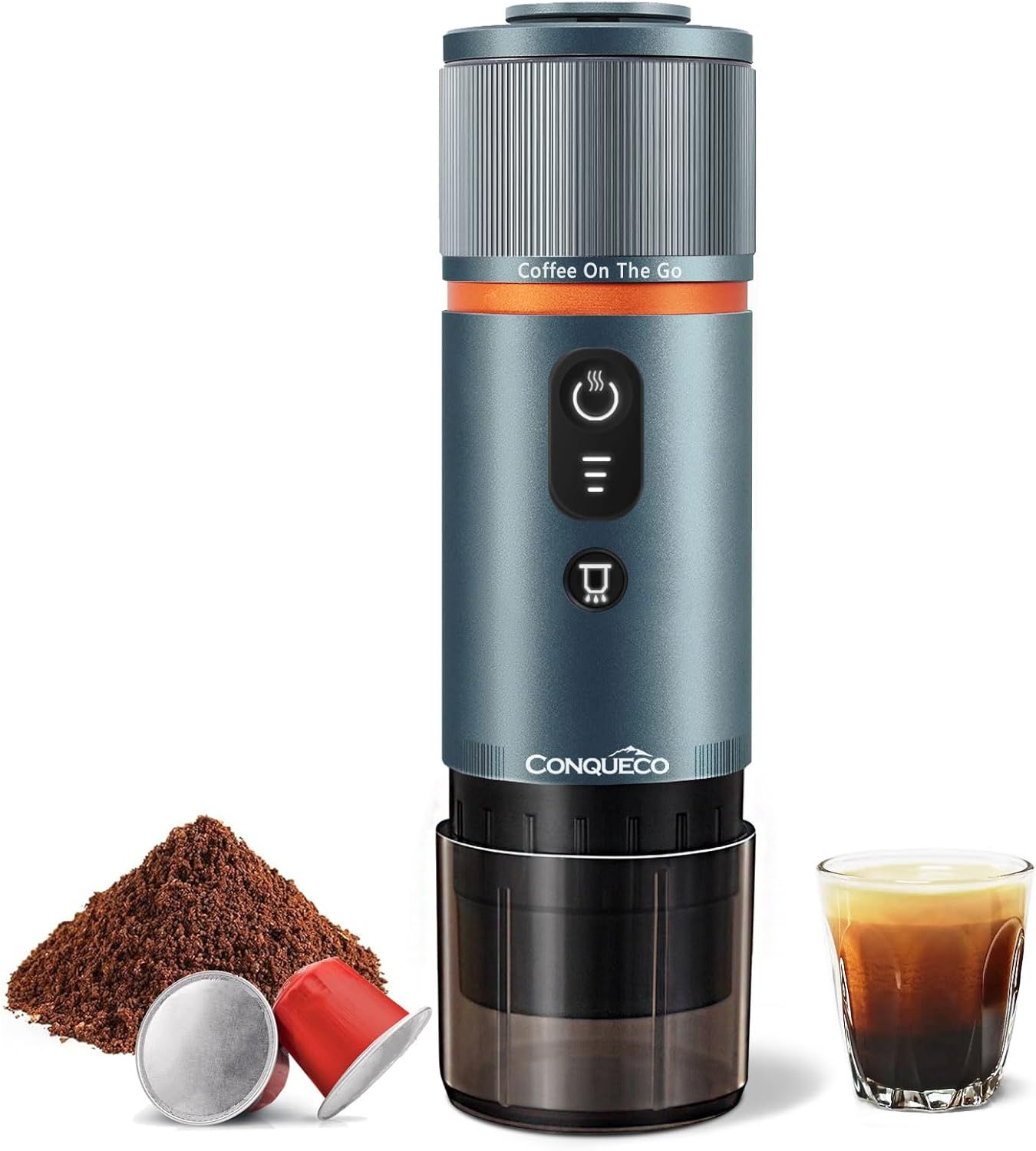 CONQUECO Portable Espresso Coffee Machine: 12V Electric Small Travel Expresso Maker - Self Heating …