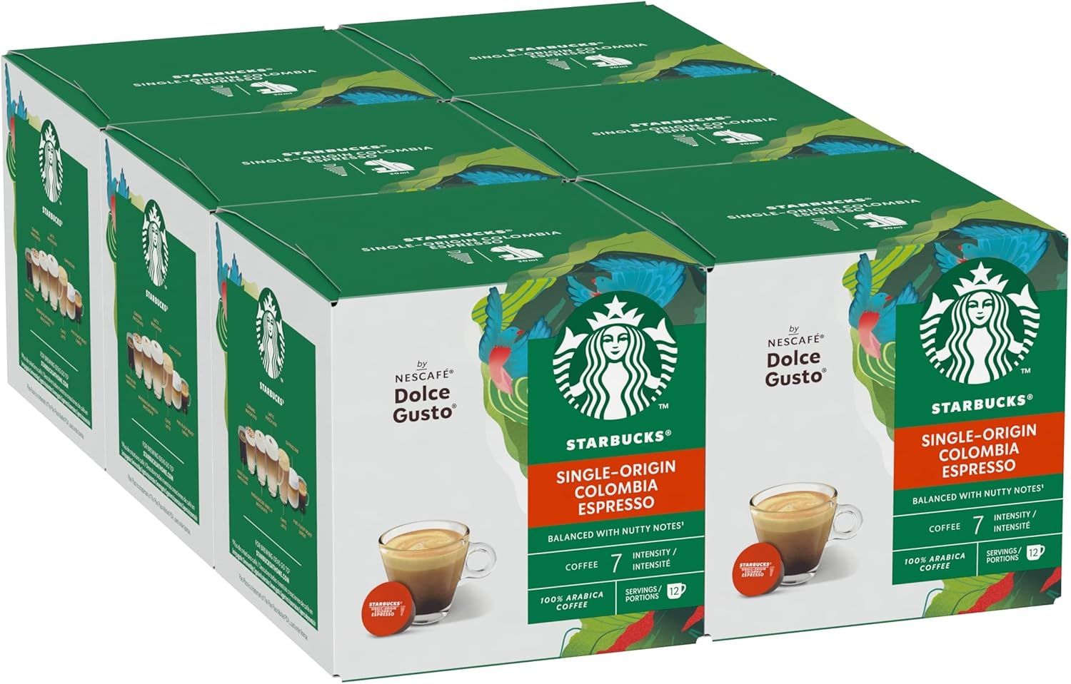 STARBUCKS Colombia Medium Roast Espresso Coffee Pods by NESCAFÉ Dolce Gusto - 72 Colombian Coffee C…