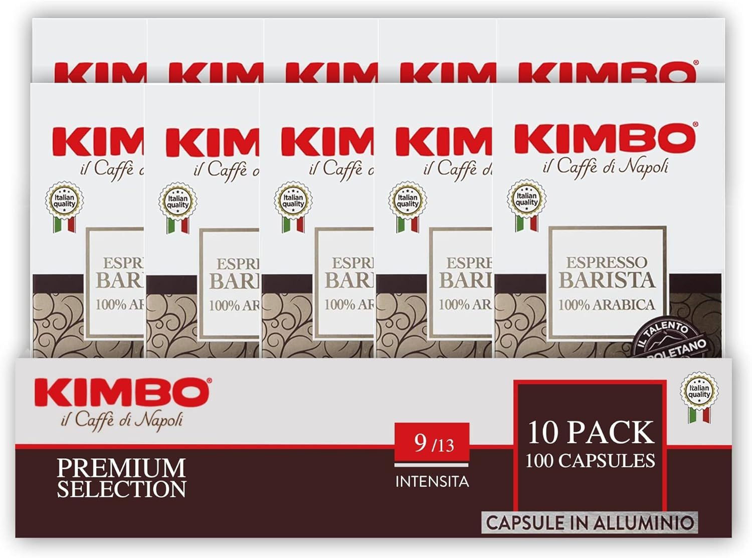 Kimbo Coffee Espresso Barista Capsules (10 x 10) | Nespresso Coffee Machine Compatible | 100 Alumin…