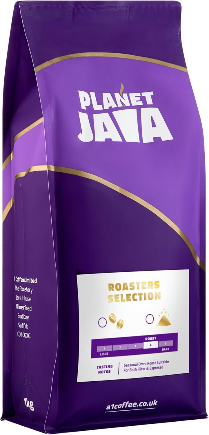 Planet Java Roasters Selection Coffee Beans 1kg, Medium Roast Premium Blend, Hand Roasted In The UK…