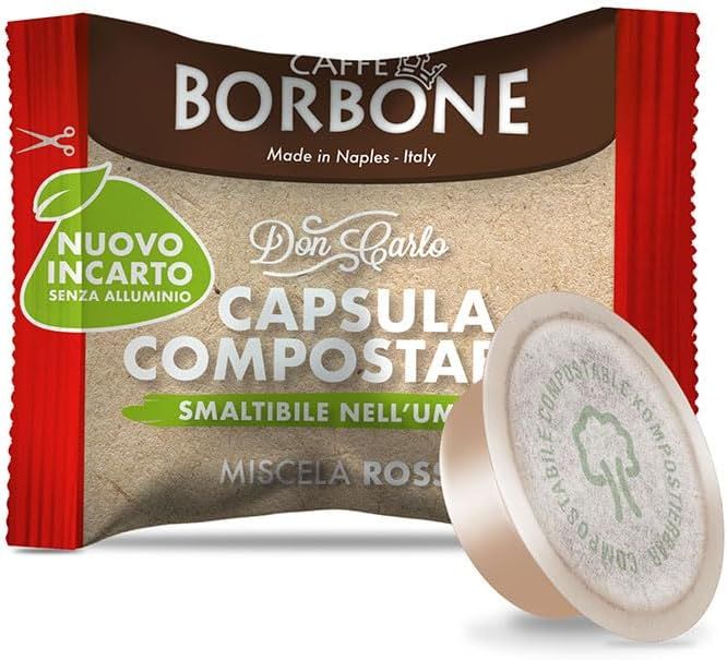 Caffè Borbone Don Carlo Compostable Capsules, Red Coffee Blend - 100 Capsules - Compatible with Lav…