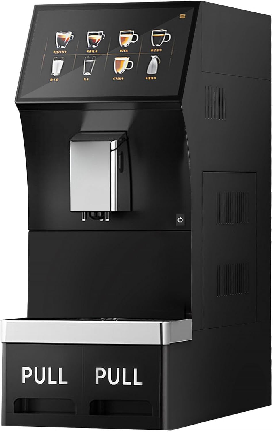 Stalwart Automatic Coffee Machine, 1kg Bean Hopper, 16 Drinks, 10" Touchscreen, Black