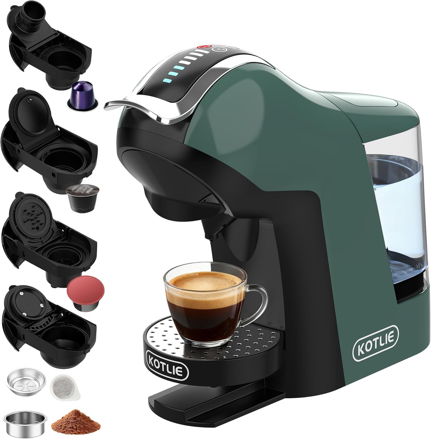 Upgrade 19 Bar 5in1 Espresso Capsule Coffee Machine for Nespresso/Dolce Gusto/LAVAZZA MIO/LOR Coffe…