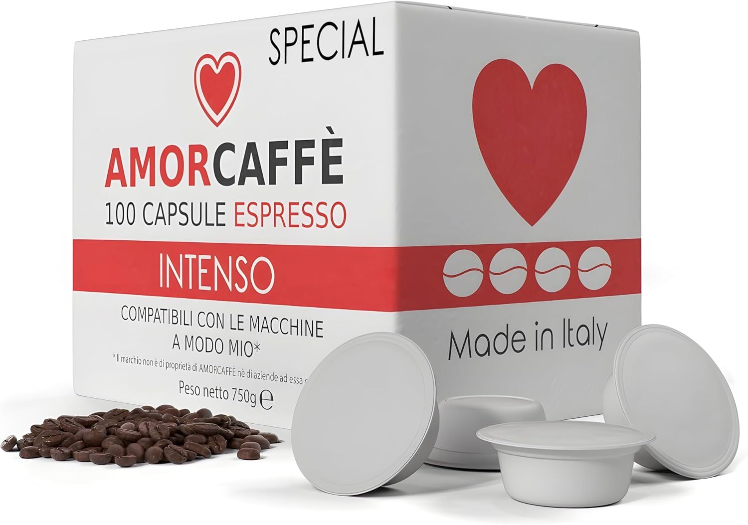 AMORCAFFÈ 100 Compostable Coffee Capsules Pods Compatible with Lavazza A Modo Mio, Intenso Special …