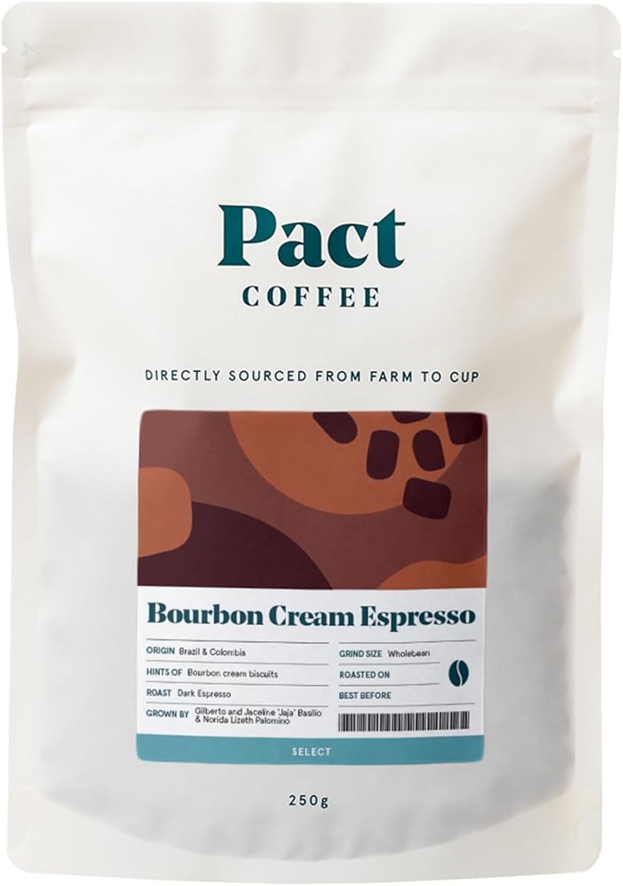 Pact Bourbon Cream Espresso, 250g, Wholebean, Dark Roast, Ethically Sourced, Freshly Roasted, Whole…