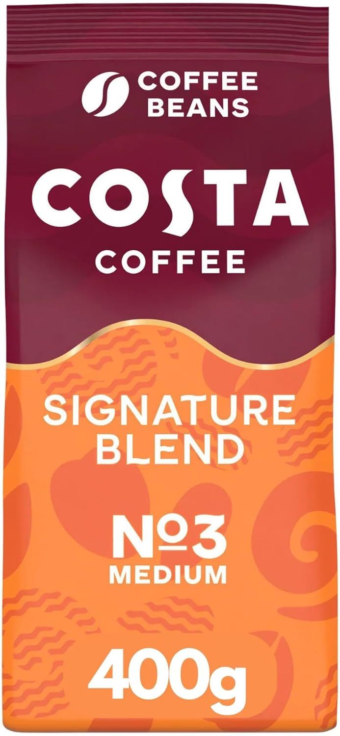 Costa Coffee Beans Signature Blend, Large Bag 400g x 5 (Pack of 5), Robusta and Arabica Beans, Smoo…