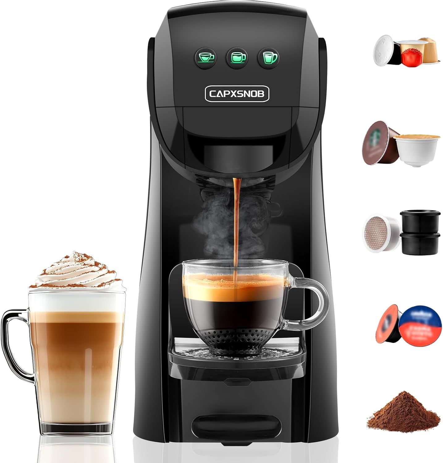 Warriors1 5 in 1 Pod Coffee Machines for Nespresso Original, Dolce Gusto, Lavazza A Modo Mio, Espre…