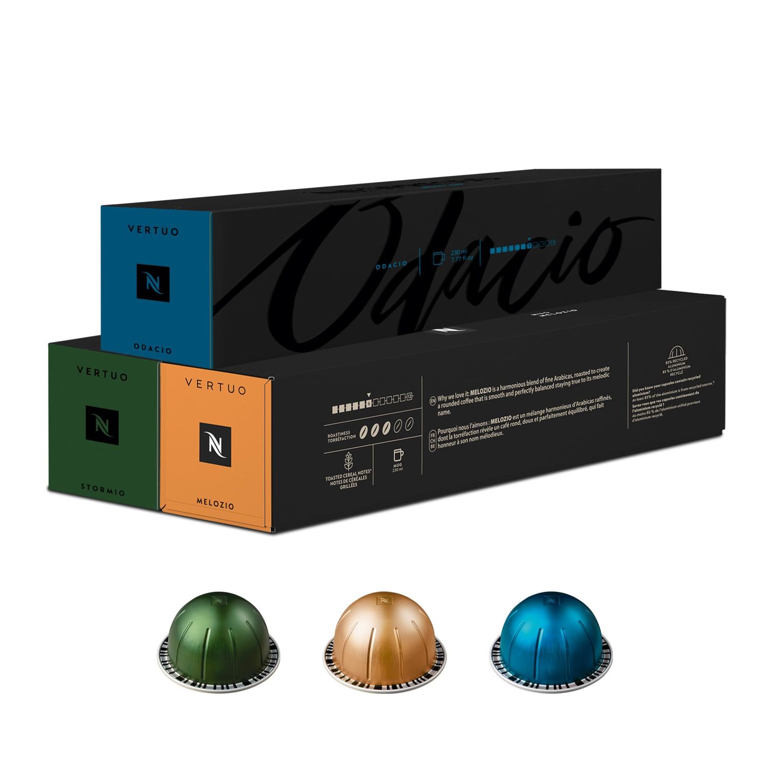 Nespresso Vertuo Coffee Pods, Pack of 30, 10 x Melozio, 10 x Stormio, 10 x Odacio capsules for Nesp…