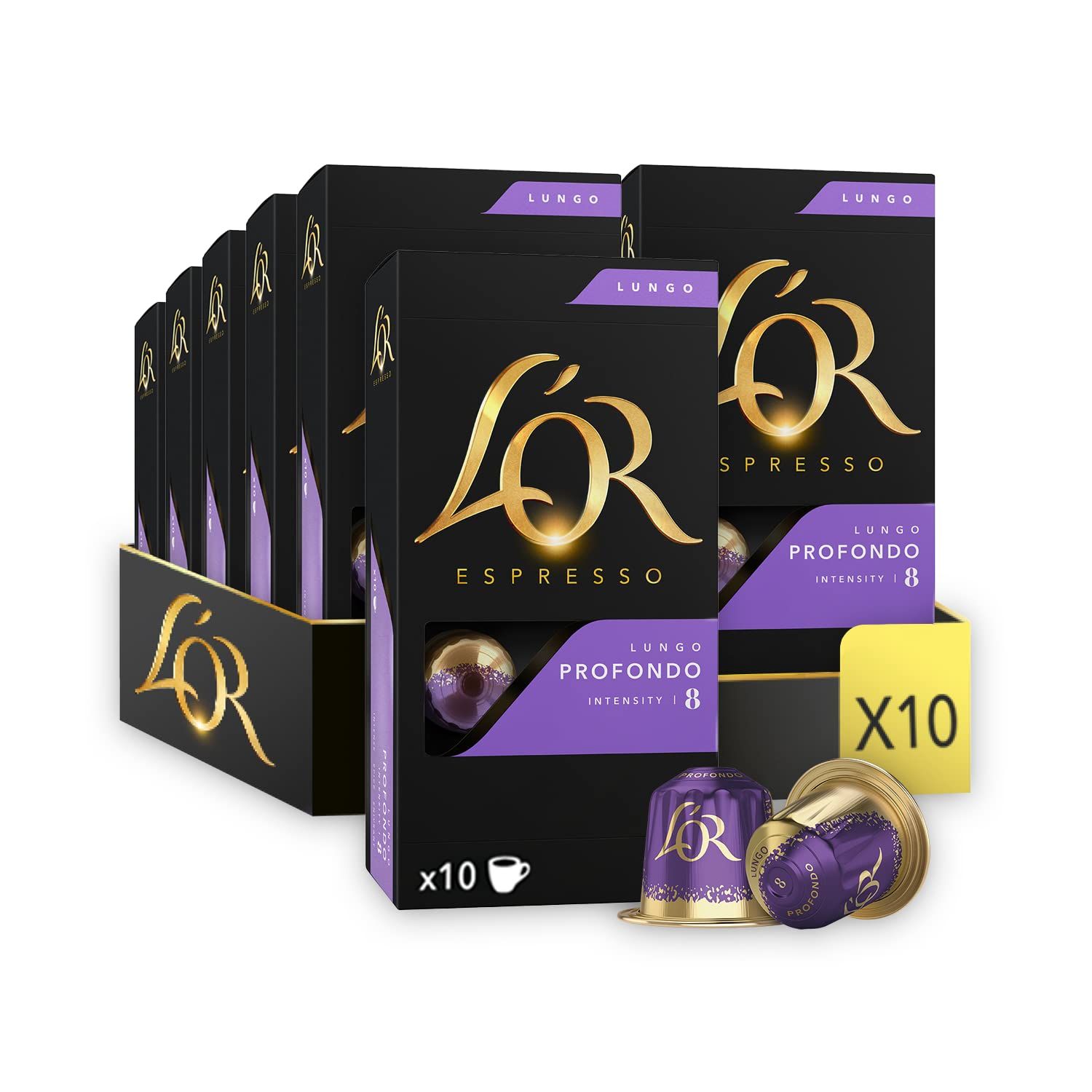 L'OR Lungo Profondo Coffee Pods 100 Pods Intensity 8