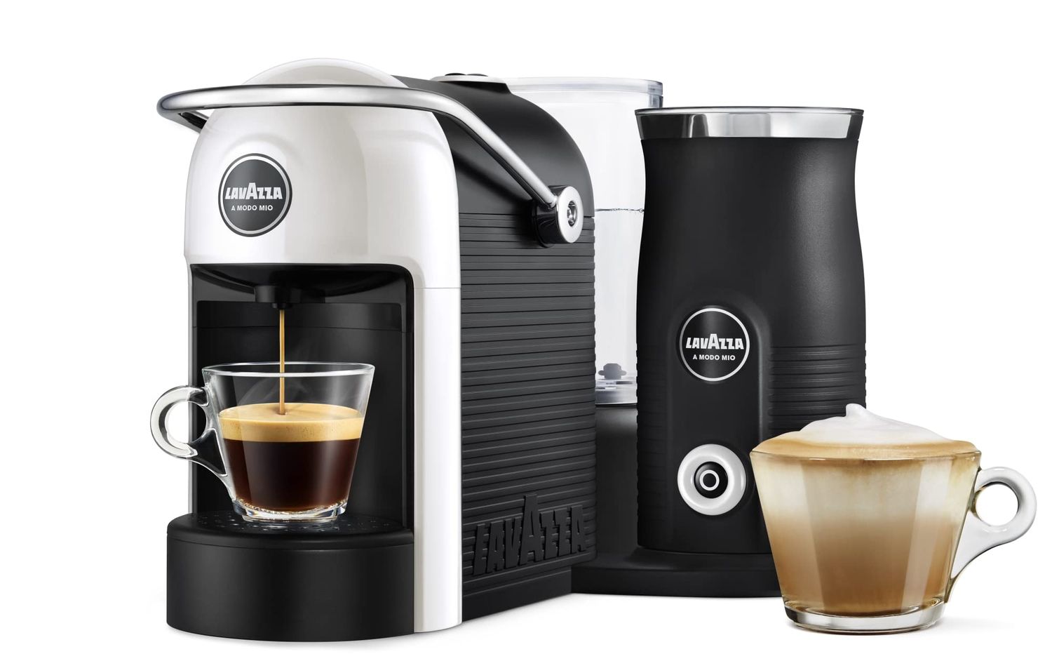 Lavazza, A Modo Mio Jolie &amp; Milk EVO Coffee Machine Made from 33% Recycled Plastic, with Integrated…