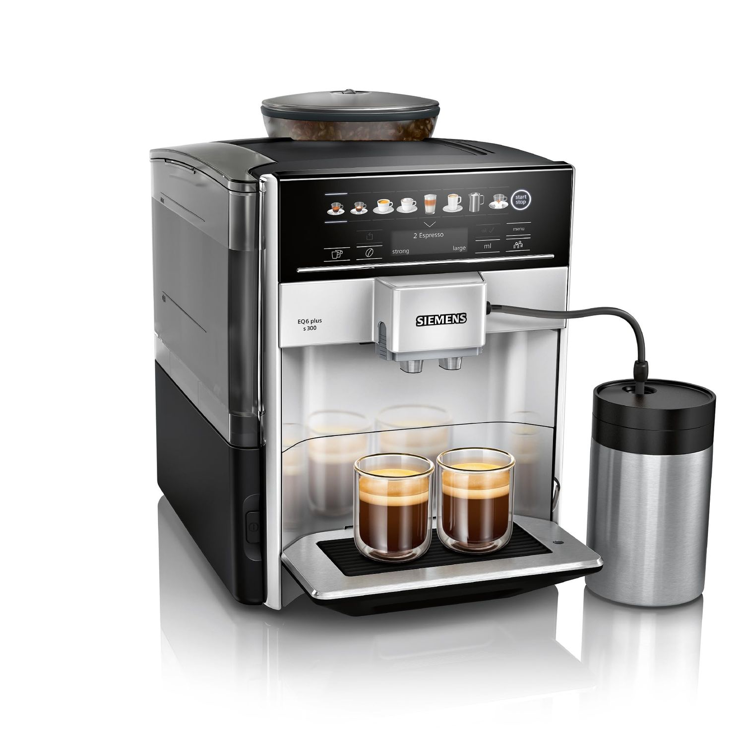 SIEMENS EQ6 plus S300, Fully Automatic Bean to Cup Espresso Coffee Machine with Cappuccinatore milk…