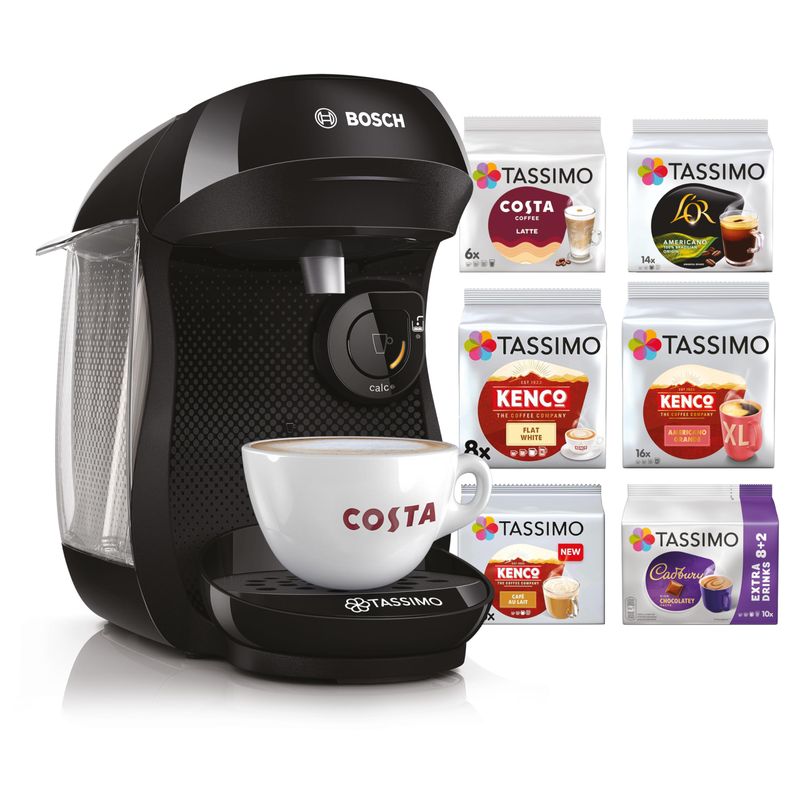 Bosch Tassimo Happy TAS102EGBC Starter Bundle - Black